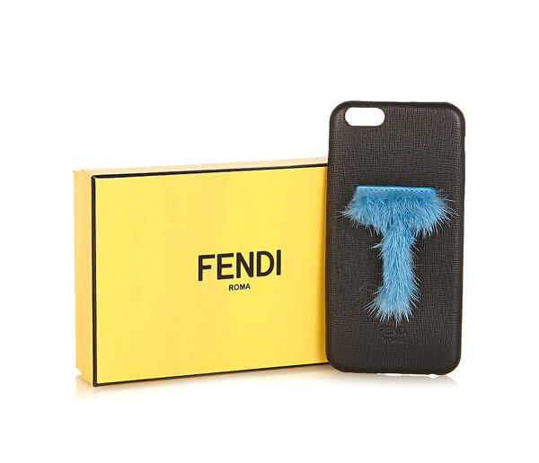 2017SS新作 フェンディ コピー ケース T mink-fur and leather iPhone case